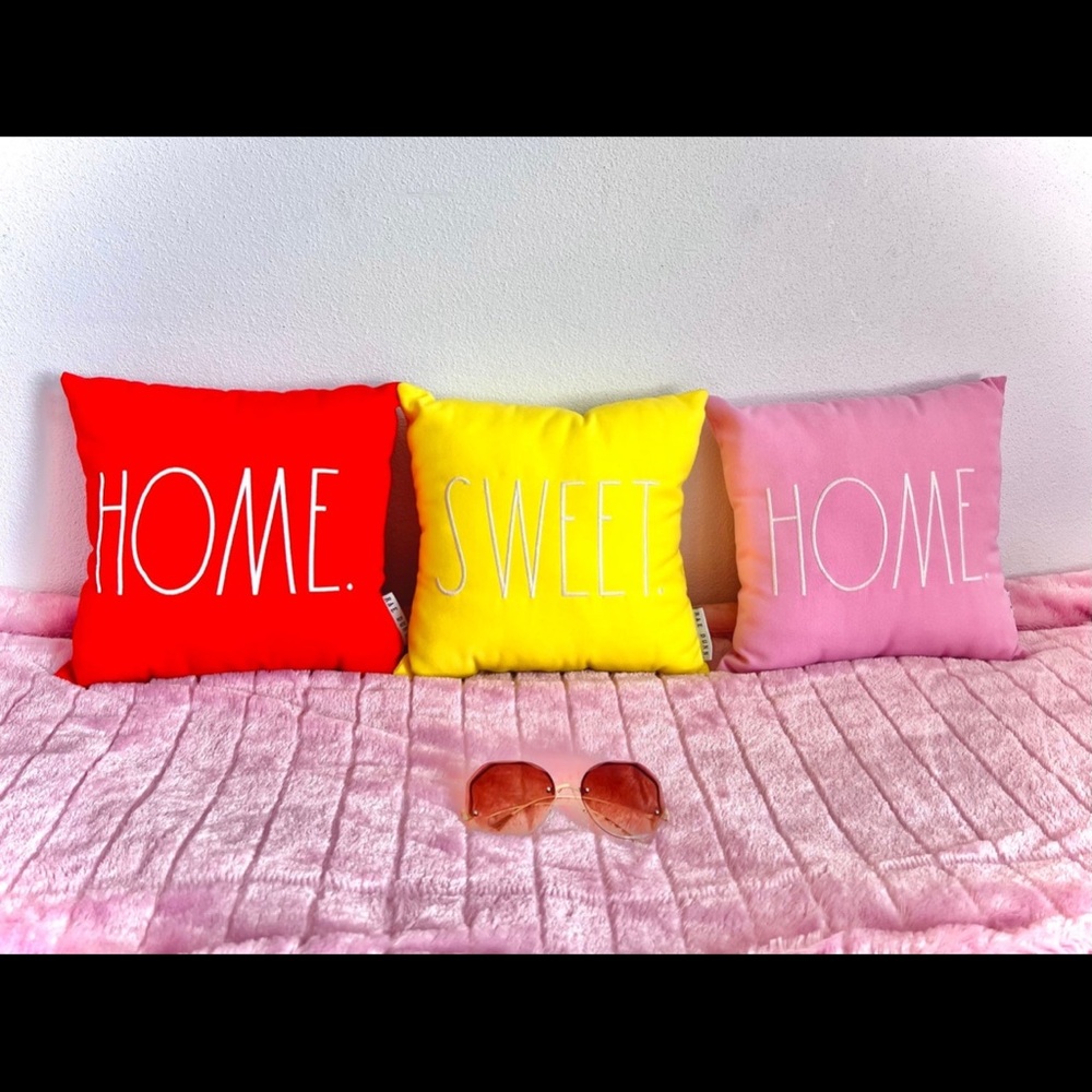 Rae Dunn Yellow Throw Pillow